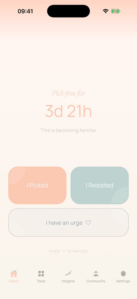 SkinAware screenshot: Home & tracking