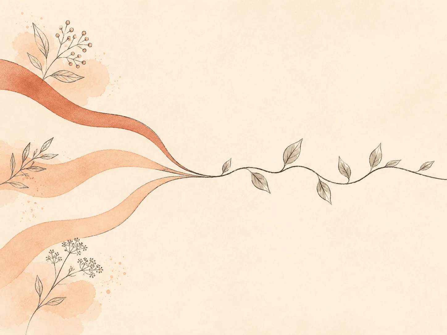 A soft watercolor illustration of three separate hand-drawn threads converging into a single flowing line, representing several body-focused behaviors tracked in one timeline.