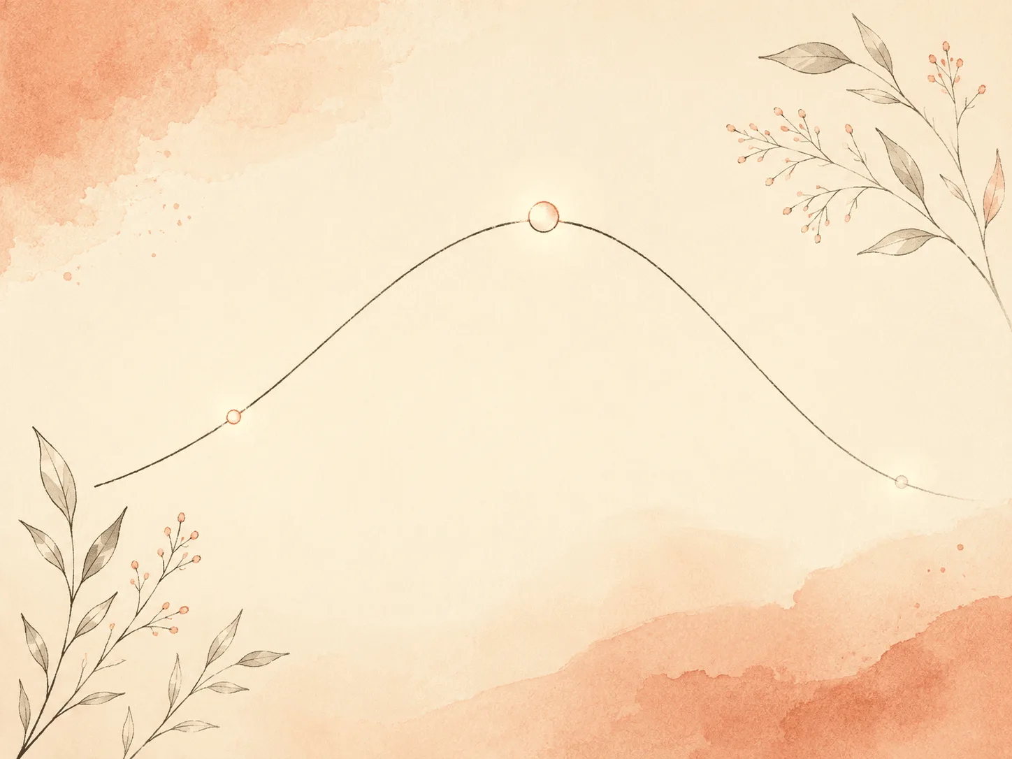 A soft rising and falling curve with markers at early childhood, puberty and adulthood, showing how nail biting peaks around adolescence and then declines