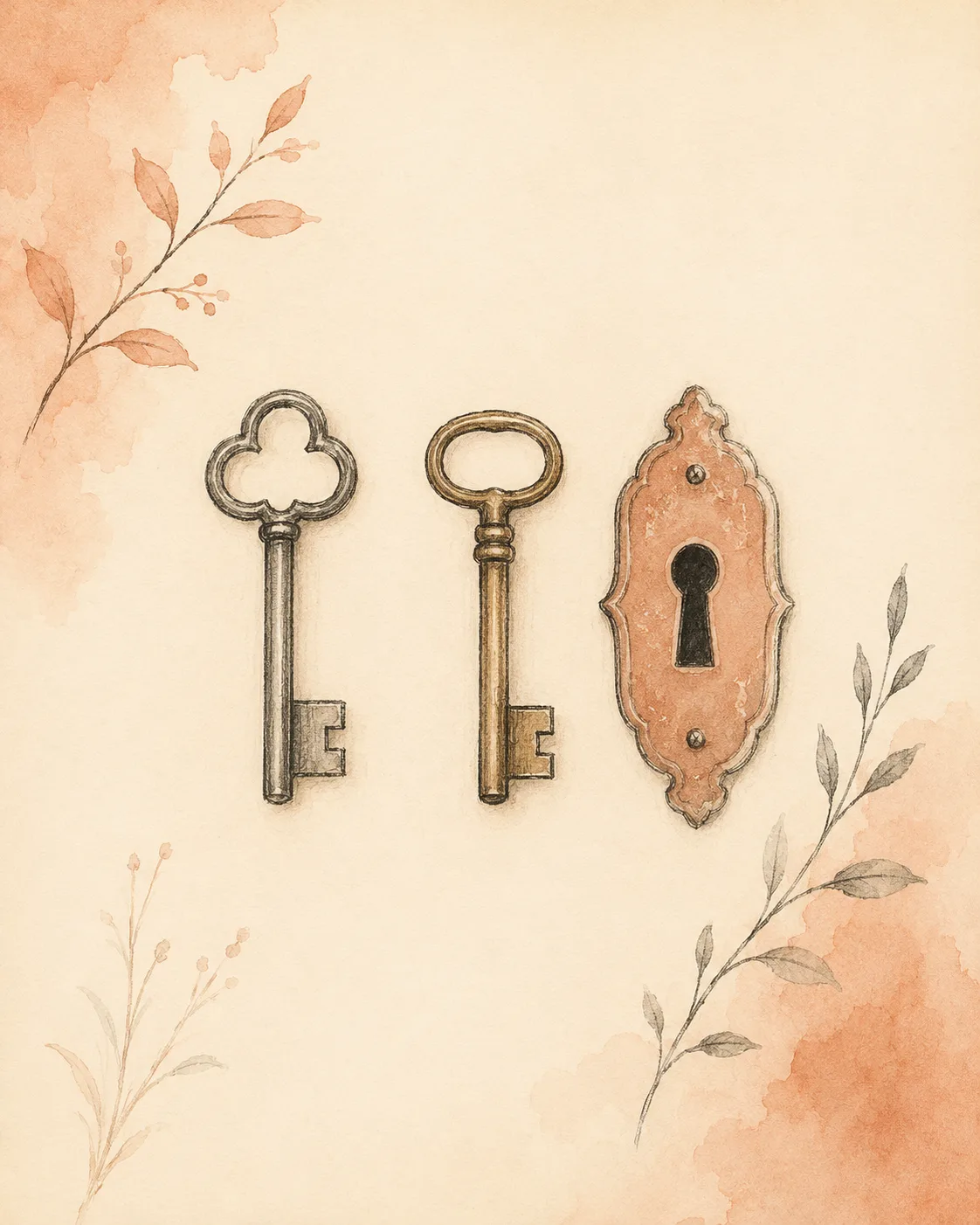 Two differently shaped keys lying beside a single lock, one clearly the wrong shape, illustrating a treatment protocol that does not match the condition it is applied to